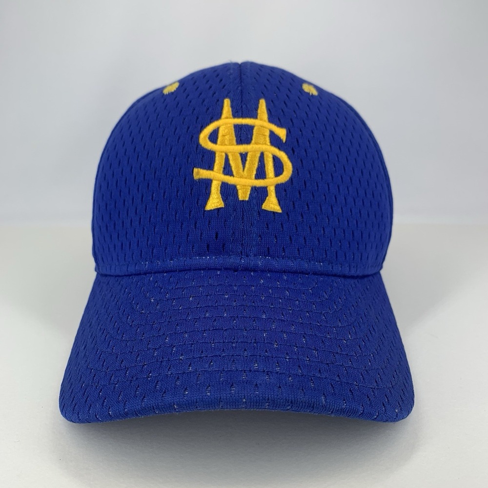 SM High School Hat Blue Gold M-L Adjustable Snapback Baseball Cap Vintage DeLong